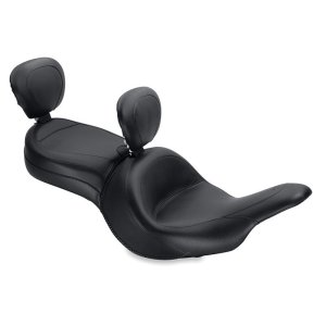 Kawasaki Vulcan 1700 Vaquero One-Piece Motorcycle Seat - Mustang Motorcycle - Driver and Passenger Backrest - Black - `11-`19